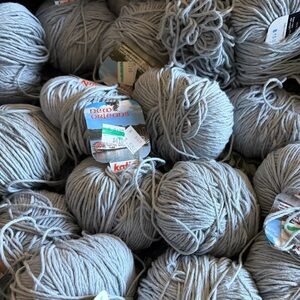 Katia New Orleans Light Gray Cotton Tencel Luxury Yarn - Multiple Skeins 16 plus